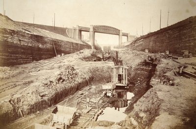 Latchford Viaduct, Showing Locks in Distance by Thomas Birtles